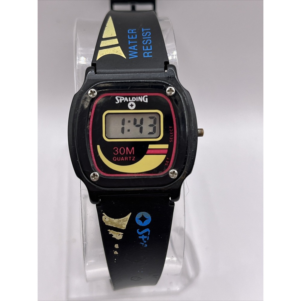 RARE Vintage Spalding "The Ultimate Edge" Digital Kids Watch- New Battery